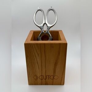 Cutco Honey Oak Wooden Utensil Holder Kitchen Tool Caddy